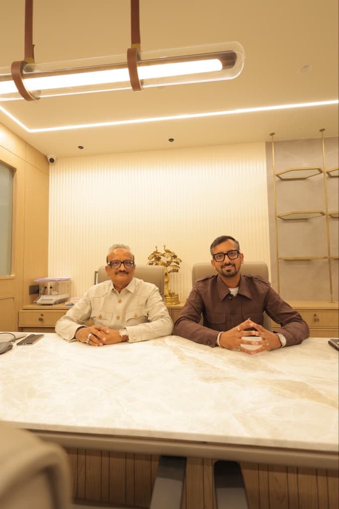 Vijaykumar Soni and Mohit Soni reviewing a design together at the Padmini Jewels atelier